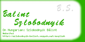 balint szlobodnyik business card
